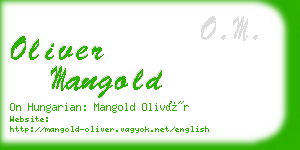 oliver mangold business card